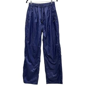 McKINLEY Navy Blue Ripstop Nylon Rain Pants Mens Small Packable Outdoor Trousers